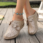 Floral Decor Round Toe Sandals