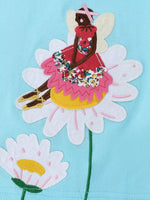 Children's Fairy and Flower Embroidered Short Sleeve T-Shirt