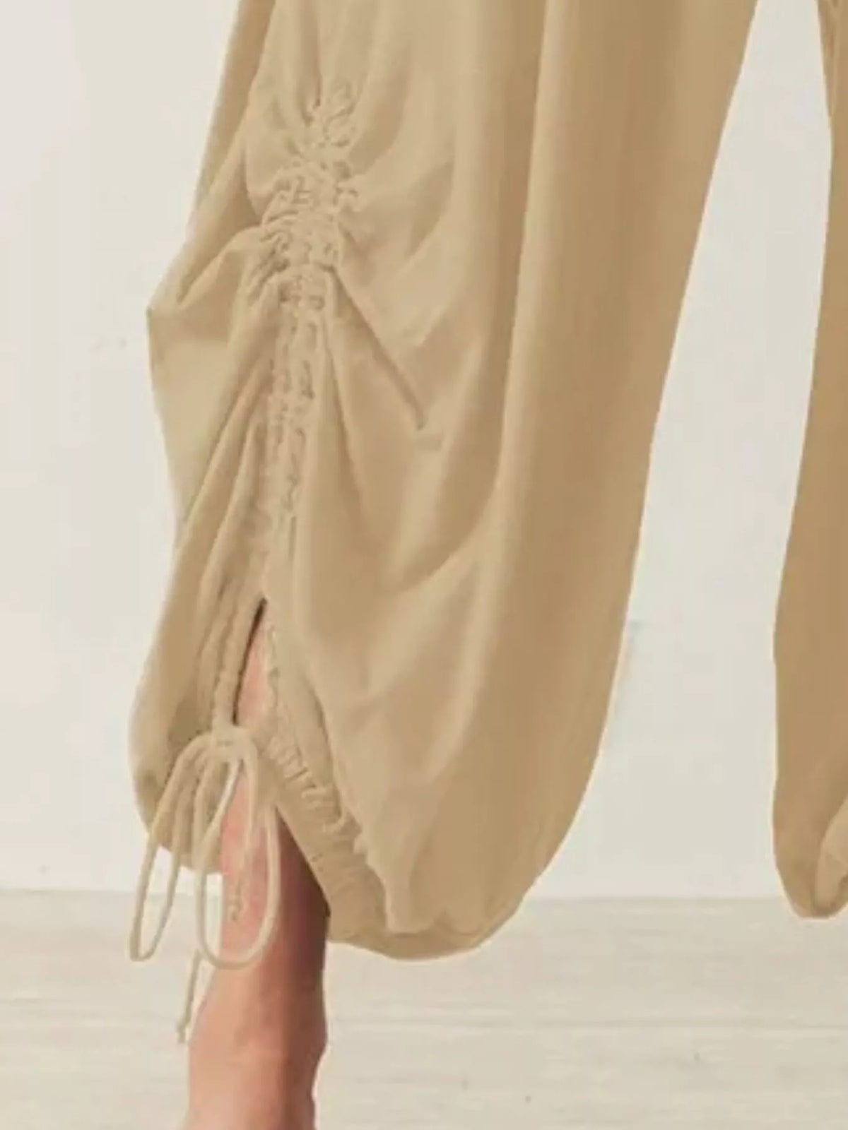 Ruched Drawstring Harem Pants