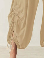 Ruched Drawstring Harem Pants