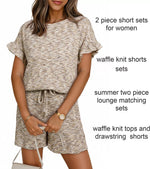Ruffle Sleeve Textured Top and Shorts Set