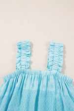 Printed Ruffled Wide Straps Tank