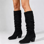 Point Toe Block Heels Boots