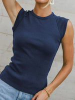 Solid Color Round Neck T-Shirt - Ladyez