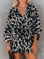 Oversized Tied Back Printed Romper