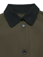 Contrast Collar Button Up Coat