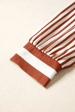 Stripe Babydoll Long Sleeve Blouse