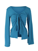 Tie-Front Long Sleeve T-Shirt