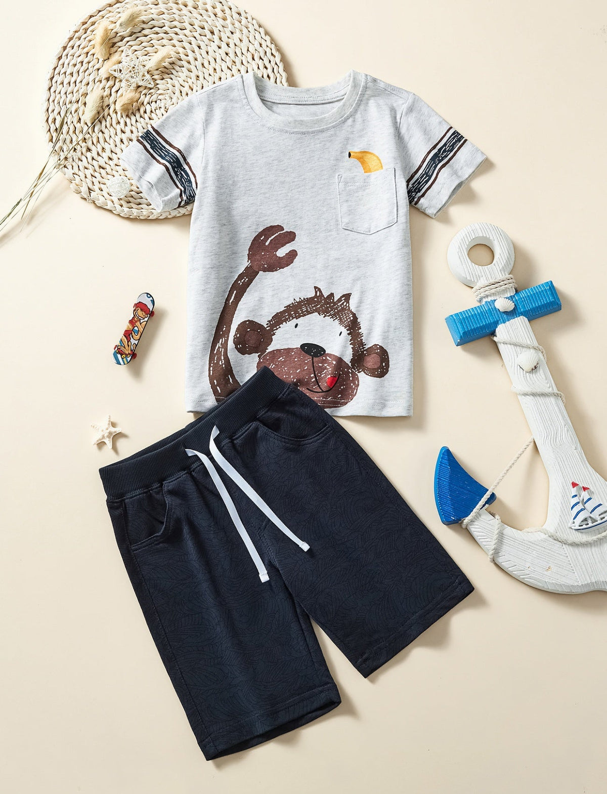 Children's Graphic Short Sleeve Tee and Shorts Set