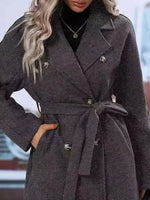 Double-Breasted Lapel Collar Overcoat