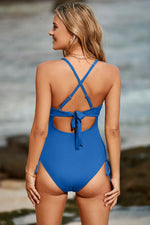 Cutout V-Neck Spaghetti Strap One-Piece Swimwear - Ladyez