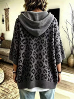 Drawstring Leopard Hooded Sweater