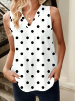 Printed V-Neck Tank - Ladyez