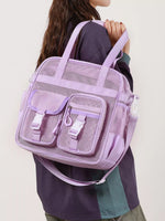 Nylon Crossbody Bag with Buckle Details