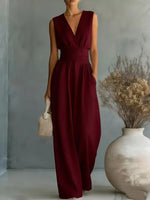 Full Size Sleeveless Wide-Leg Jumpsuit Plus Size