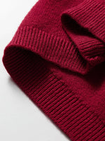 Solid Color Crew Neck Knit Cap Sleeve Sweater