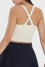 Millennia Crisscross Grecian Neck Active Cami - Ladyez
