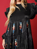 Christmas Ruffled Nutcracker Long Sleeve Dress