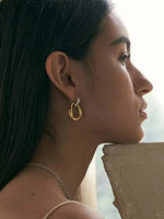 18K Gold-Plated Stainless Steel Contrast AsymmetricalEarrings