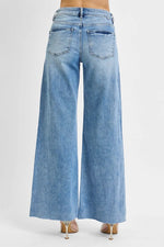 RISEN Full Size Tummy Control High Rise Ankle Palazzo Jeans Plus Size - Ladyez
