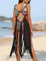 Fringe Spaghetti Strap Cover-Up - Ladyez