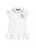 Children's Polka Dot Ruffle Hem Polo Dress