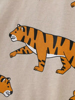 Children's Tiger Print Crew Neck Short Sleeve T-Shirt