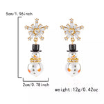 Christmas Snowman Drop Earrings