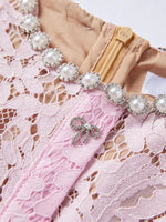 Lace Short Sleeve Mermaid Dress