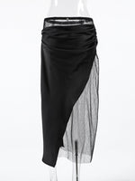 Lace Panel Midi Skirt