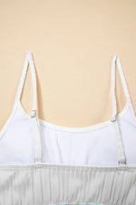 Textured Contrast Banding Bikini High Waist 2pcs Swimsuit - Ladyez