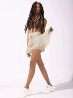 Tiered Skort with Drawstring