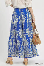 Umgee Border Print Wide Leg Pants
