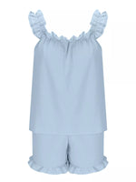 Ruffle Trim Sleeveless Top and Shorts Set