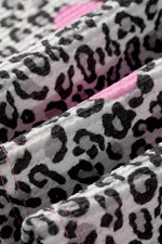 Leopard Heart Print Colorblock Pullover Blouse