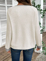 Ribbed Knit Two-Tone Top