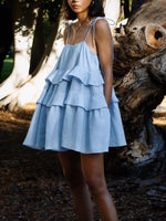 Ruffle Layered Tie Shoulder Cami Dress