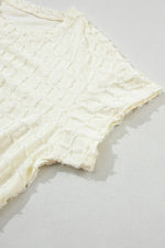Textured Round Neck Top and Pants Set