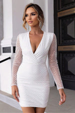 Cutout Sequin Mesh Mini Dress - Ladyez