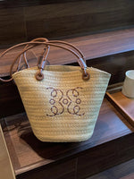 Straw Bucket Shoulder Bag