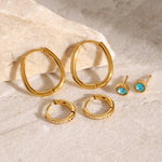 3-Piece 18K Gold-Plated Earrings