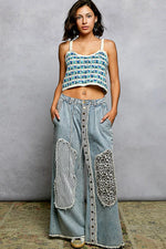 POL Cropped Crochet Cami with Scalloped Edge