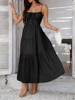 Devine Smocked Tiered Maxi Cami Dress - Ladyez