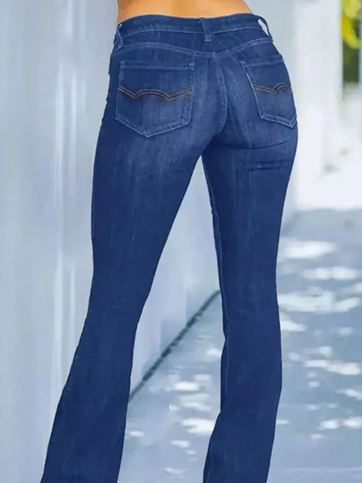 Full Size Wash Flare Jeans with Pockets Plus Size - Ladyez