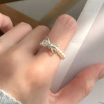 Bow Pearl Beaded Ring