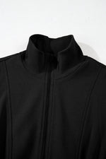 French Terry Zipped Collar Sleeveless Drawstring Waist Mini Dress