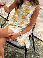 Floral Pattern Sleeveless Mini Dress