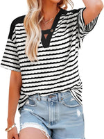Striped Short Sleeve Casual T-Shirt
