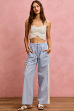 SO ME Wide CheckPants With Side Lace Trim And Piping