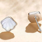 925 Sterling Silver Shell Stud Earrings